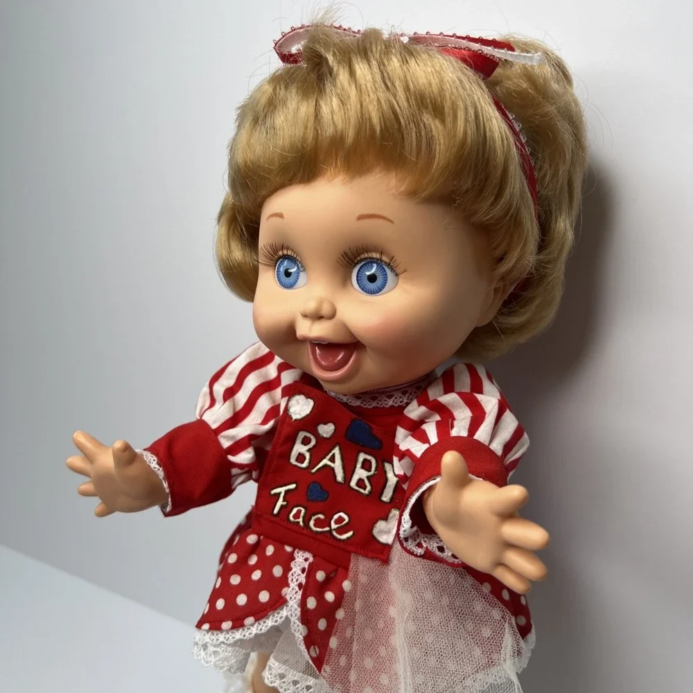 Vintage 1990 Galoob Baby Face So Playful Penny #10 Blue Eyes Red Outfit
